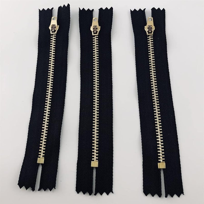 Black 10CM Copper Zipper 4# 10pcs Strong Zipper Tape For Jeans Pants Belt Sewing Accessories - Image 2